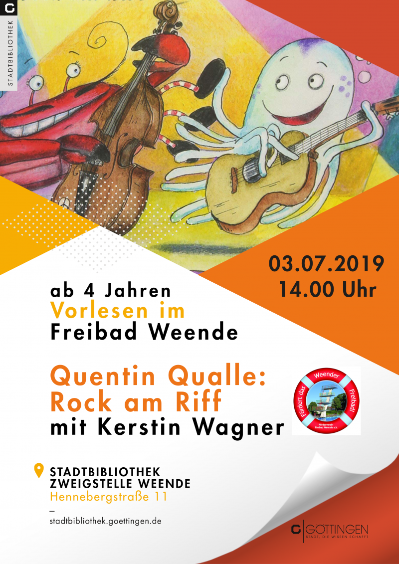 Mittwoch, 03.7., 14 Uhr: Vorlesestunde für Kinder ab 4 Jahren im Parkbad Weende
